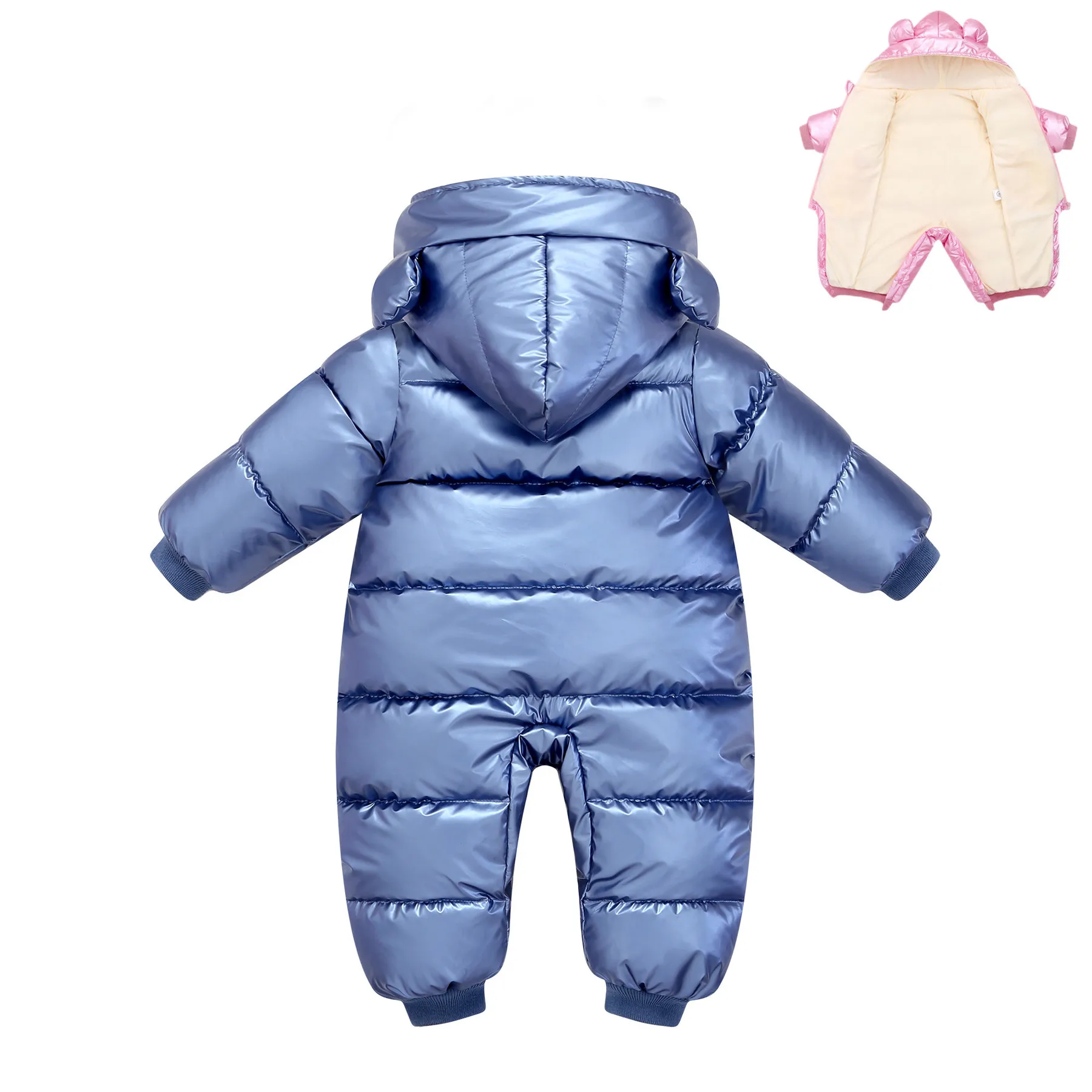 Зимний детский костюм, одежда для новорожденных мальчиков и девочек, теплый комбинезон с капюшоном, водонепроницаемый зимний костюм Плюс бархатная верхняя одежда, пальто, одежда