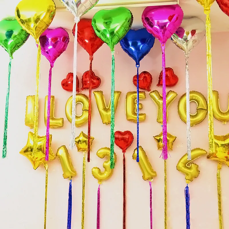 АБРИКОС 1 комплект Оптом 7 цветов 100 см Длинные Ленты из воздушных шаров Украшение для вечеринки по случаю Дня Рождения