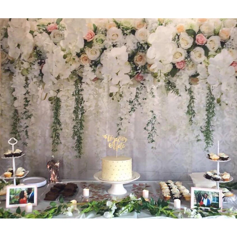 Свадебная фоновая стена для фотосъемки Стена из цветов розы, Праздничные фоны, День рождения, Детский душ, Свадебное украшение, стена