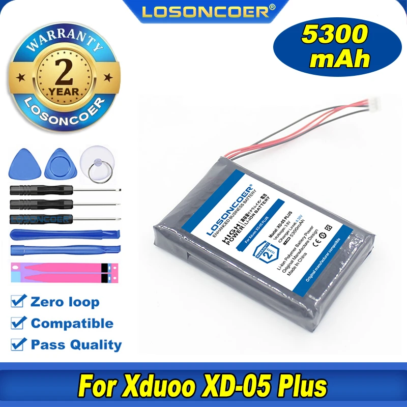100% Оригинальный аккумулятор LOSONCOER 5300 мАч XD-05 Plus для аккумулятора Xduoo XD-05 Plus