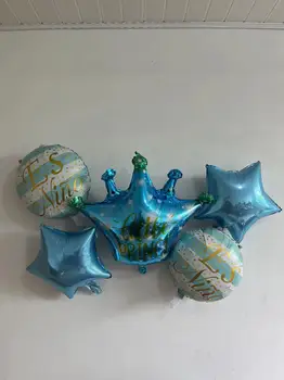2023 Новая алюминиевая пленка Blue Crown с воздушным шаром для украшения вечеринки в честь Дня рождения мальчиков  5