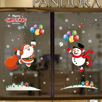 Наклейки на стены с Рождеством, наклейки на оконное стекло своими руками, Рождественские украшения для дома, Рождественские украшения, Рождество, Новый год 2021  5