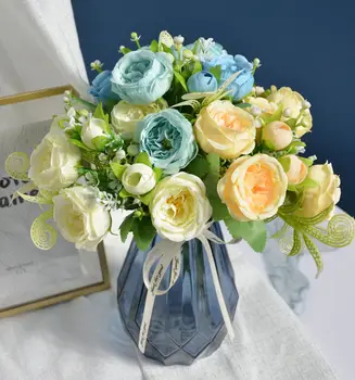 Букет искусственных роз Свадьба, День рождения Украшение дома спальни гостиной искусственные цветы  2