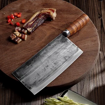 Нож ручной работы с широким лезвием, профессиональный обвалочный нож, кухонный нож шеф-повара, кухонный нож из высокоуглеродистой стали, кухонный нож для разделки мяса, острый нож  5