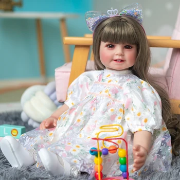 60 СМ Возрожденная девочка принцесса кукла четыре зуба Длинные волосы Высококачественный детский подарок Playmate Toys  3