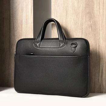Мужская сумка-портфель Высококачественная Деловая Сумка известного бренда из кожи через плечо, Офисная сумка, сумка для ноутбука  5
