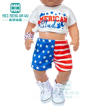 Одежда для куклы, спортивный костюм для отдыха, 43-сантиметровая игрушка, новорожденная кукла, 18-дюймовая американская кукла нашего поколения  5