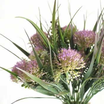 Новое поступление, высококачественные цветочные шары, растения, пластиковые искусственные цветы, поддельные цветы с зеленым листом, 7 развилок  5