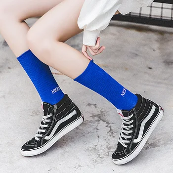 Осенне-зимняя новая корейская версия носков Harajuku in the tube socks street wind socks женские спортивные носки из японского хлопка с буквами  5