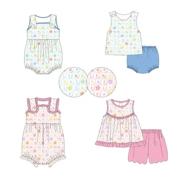Детская одежда для девочек, одежда для малышей, Летний комплект для девочек, детская одежда с цифровой печатью  5