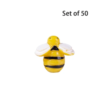 50 шт. Мини-милое украшение в форме пчелы из смолы с плоской спинкой для скрапбукинга 