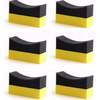 6 шт. подушечки-аппликаторы для контурной обработки шин, губка для полировки Gloss Shine Color, воск  5