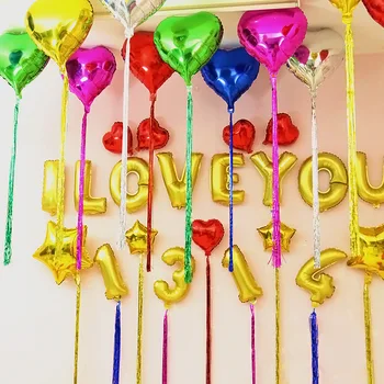 АБРИКОС 1 комплект Оптом 7 цветов 100 см Длинные Ленты из воздушных шаров Украшение для вечеринки по случаю Дня Рождения  5
