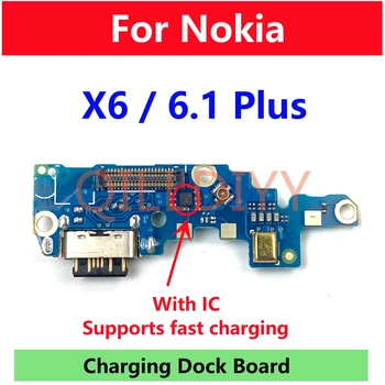 USB Порт Для Зарядки Док-станция Штекер Соединительная Плата Гибкий Кабель Для Nokia X6 6.1 Plus TA-1099 TA-1103 Замена Деталей Зарядной пластины  5