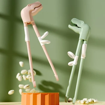 Детские тренировочные палочки для еды с мультяшным динозавром, палочки для суши, детская посуда для просвещения детей, милая нескользящая посуда для учащихся  4