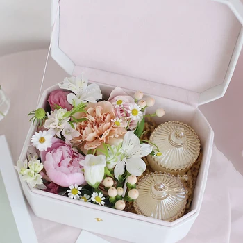 Восьмиугольная коробка для упаковки цветов, ювелирная коробка для свадебного подарка на День Святого Валентина  5