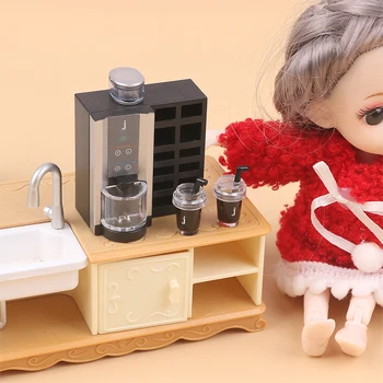 1 комплект Миниатюрная модель кофемашины для кукольного домика с кофейными чашками Украшение сцены из жизни Кукольного домика Реквизит для фотосъемки  5