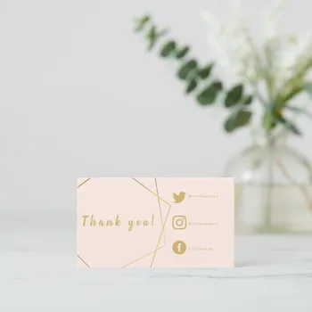 Карточка с вставкой социальных ссылок с розовым и золотым эффектом, Социальная карточка с пользовательским текстом, карточка с индивидуальным логотипом, визитная карточка с названием компании  5