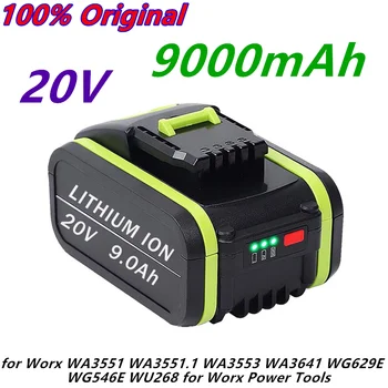 2022 Литий-ионная Аккумуляторная батарея 9.0Ah 20V для Worx WA3551 WA3551.1 WA3553 WA3641 WG629E WG546E WU268 для Электроинструментов Worx  5