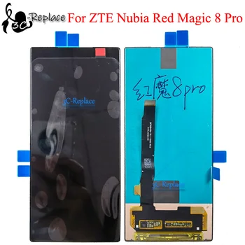 Оригинальный Amoled 6,8 дюймов для ZTE Nubia Red Magic 8 Pro NX729J Замена ЖК-дисплея с сенсорной панелью дигитайзера в сборе  0