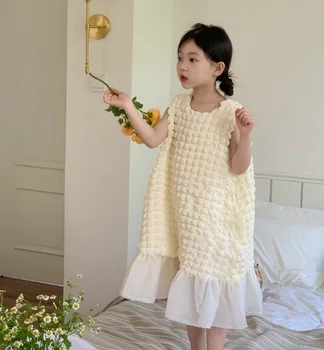 Платье в стиле пэчворк для девочек 2023 года, Летние модные платья для девочек, детская одежда 2-8 лет  5