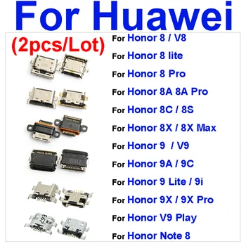 2 шт. Разъем Для Зарядки через USB Разъем Порты И Разъемы Для Huawei Honor 8A 9X Pro 8lite 8S 8X Max V8 Примечание 8 9lite 9A 9C 8C V9Play TypeC Зарядное Устройство Запчасти  4