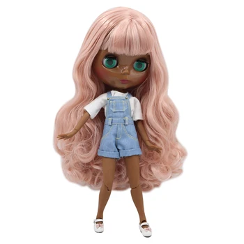 Кукла ICY DBS Blyth с супер темным телом, черным глянцевым лицом, розовыми волосами. № BL1329  5