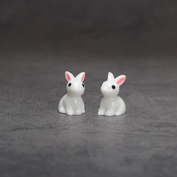 2шт Миниатюрных предметов White Rabbit Модель из смолы Аксессуары для плюшевых Кукол Украшение Кукольного Домика Игрушки ручной работы DIY  5