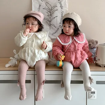 Зимний детский утепленный комбинезон, костюмы для кукол, пижама для малышей, милая одежда для новорожденных девочек с длинным рукавом, спальный мешок, комбинезоны  5