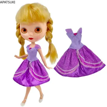 Фиолетовая кукольная одежда для куклы Blythe, платье принцессы для Neo Blythe, аксессуары 1/6, наряды для кукол Licca, детские игрушки  2