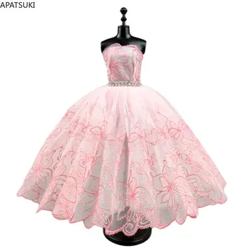 Розовое платье-пачка с бабочкой для куклы Барби, аксессуары для кукол 1/6, одежда для танцев, 3-слойная юбка, вечернее платье, игрушки  5