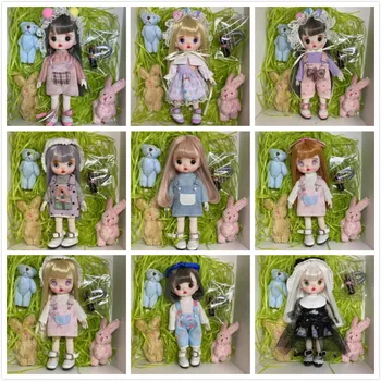 Мини-кукла bjd с пластиковым шарнирным телом, макияж кукольного лица вручную, 17 см, куклы продаются с одеждой  2
