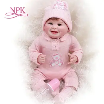 NPK 55 СМ мягкое тело reborn baby 100% ручная работа, кукла с улыбкой на лице, подробная роспись, предметы коллекционирования, художественная кукла  5