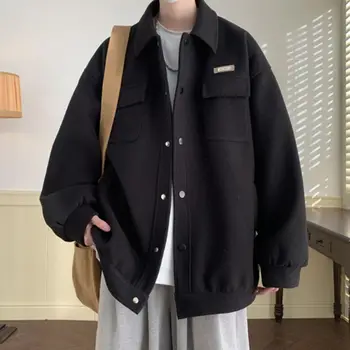 Мужская куртка-бомбер, повседневная одежда, модный однобортный пиджак в корейском стиле, Новая мужская осенняя одежда, пальто Оверсайз M86  4
