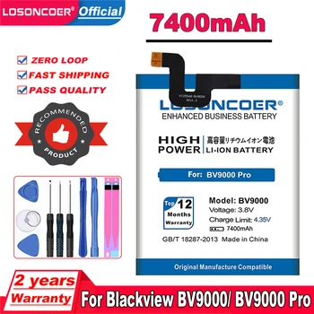 LOSONCOER 7400 мАч U536174P Сменные Литий-ионные Аккумуляторы Аккумулятор Мобильного Телефона Для Blackview BV9000/BV9000 Pro Battery  0