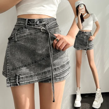 Новые летние джинсовые шорты в стиле Харадзюку нерегулярной формы в стиле пэчворк, женские повседневные модные сексуальные шорты Cool Girls  5