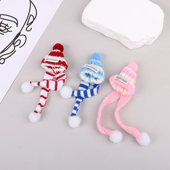 1 комплект мини-кукольного домика, вязаная шапка ручной работы, шарф, Рождество для украшения кукол своими руками  5