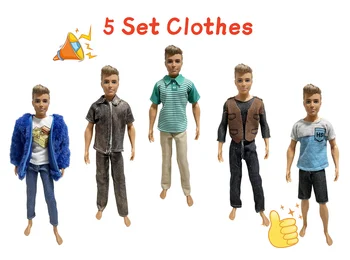 5 комплектов аксессуаров для куклы Кен из ткани Повседневная одежда Костюм для куклы Кен 30 см 12 дюймов  5