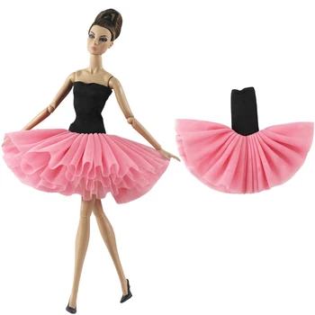 NK 1 шт. Розовое кружевное балетное платье, облегающая одежда, Модное танцевальное платье для куклы Барби, Аксессуары для куклы для девочек, Подарок для куклы, Детские игрушки  5