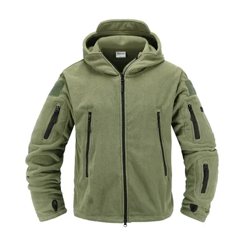 Тактическая флисовая куртка Военная форма Soft Shell Повседневная куртка с капюшоном Мужская тепловая армейская одежда  5