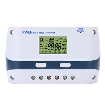 Регулятор солнечной панели PWM Солнечный контроллер 12V 24V Интеллектуальный водонепроницаемый ЖК-дисплей с выходом USB для RV для яхты  5
