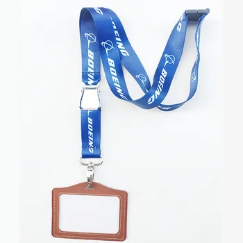 Ремешок с логотипом Beoing с коричневым держателем удостоверения личности, Пряжкой для самолета, значком из искусственной кожи, подарком для любителей аэромобилей, Киберпанка  5