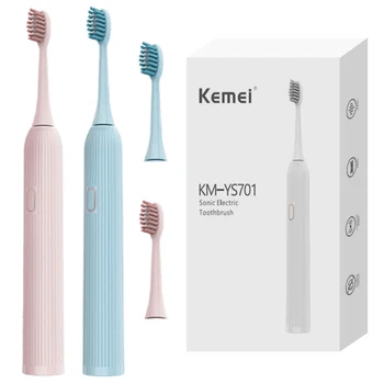 Профессиональная перезаряжаемая электрическая зубная щетка Kemei для взрослых детей, звуковая зубная щетка, автоматическая стирка, четырехуровневая регулировка  0