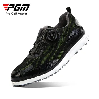 Новые мужские кроссовки для гольфа PGM, нескользящие кроссовки, шнурки с набалдашниками, верх из дышащей сетки  5