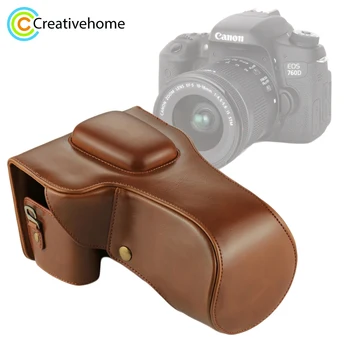 Полноразмерная камера PU Кожаный чехол-сумка для Canon EOS 760D/750D (объектив 18-135 мм)  5