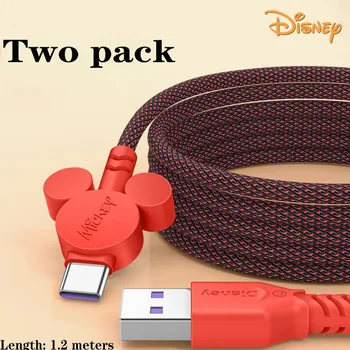 Disney Mickey Minnie Кабель Для Быстрой Зарядки Данных Type-c Transmission USB Нейлоновая Плетеная Линия для Мобильного Телефона iPhone Huawei Samsung  5