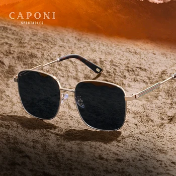 Мужские солнцезащитные очки CAPONI с нейлоновой поляризацией, модные солнцезащитные очки для улицы, защита от UV400, 2023 Новый роскошный дизайн, оттенки из сплава CP852  1