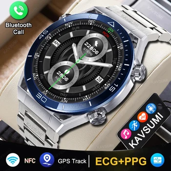 2023 NFC Смарт-Часы Мужские Bluetooth Call Sport GPS Track Watch Беспроводная Зарядка Пользовательский Циферблат Пульсометр ЭКГ Smartwatch Для Xiaomi  5