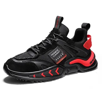 Светоотражающие мужские кроссовки для бега, Дышащая повседневная обувь на толстой подошве, мужская спортивная обувь больших размеров для бега трусцой, Спортивная обувь для спортзала, Теннисные туфли  5
