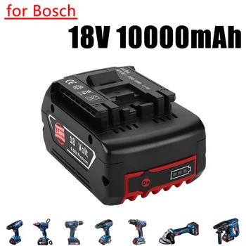 Для Электроинструментов Bosch 18V 10000mAh Аккумуляторная Батарея со светодиодной Литий-ионной Заменой BAT609, BAT609G, BAT618, BAT618G, BAT614  3